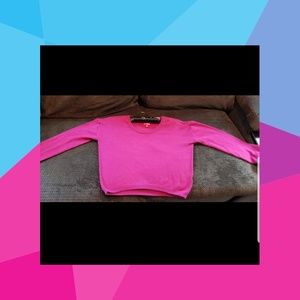 BONGO Fuchsia Crop Long Sleeve Sweater - NWOT
